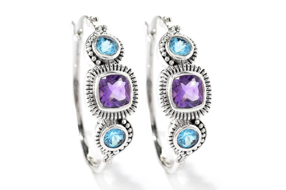 Samuel B EARRING Alice Hoops Amethyst