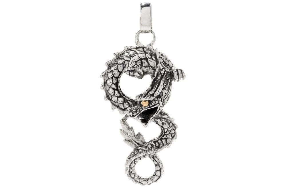 Samuel B PENDANT Azhdaha Slither Pendant Silver and Gold