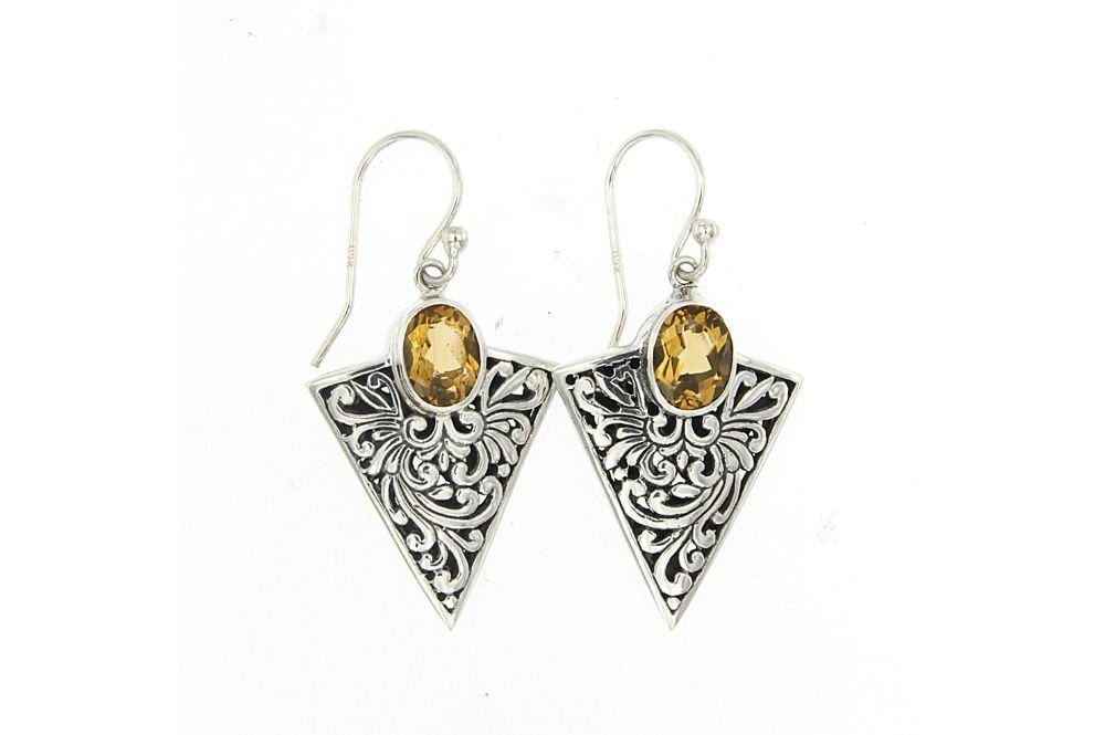Samuel B EARRING ARROWHEAD EARRINGS Citrine