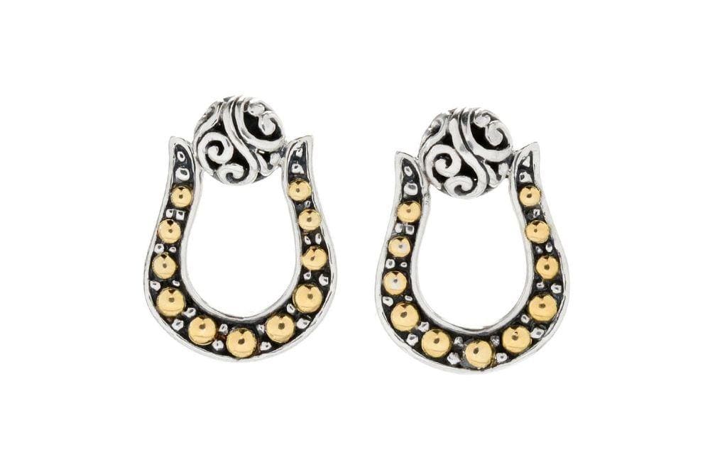 Samuel B EARRING CAMELLIA EARRINGS SILVER AND GOLD