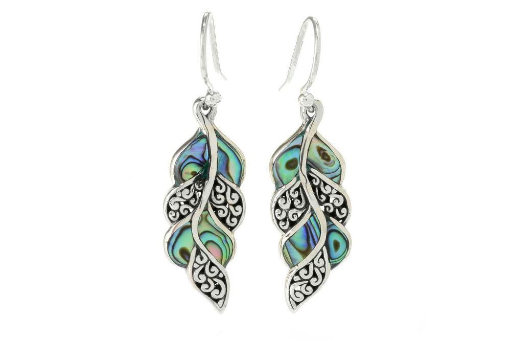 Samuel B EARRING CASCADA LEAF EARRINGS PAUA