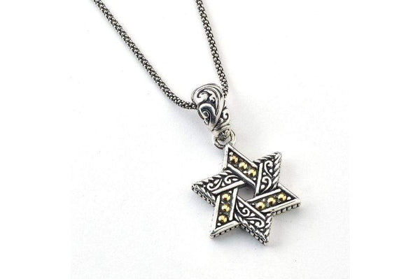Samuel B. PENDANT David's Star Pendant Silver And Gold