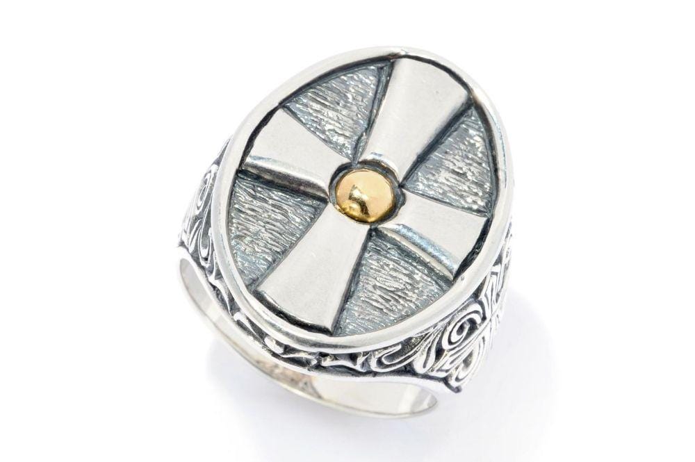 Samuel B RING DEVOTION RING SILVER AND GOLD / 7.5