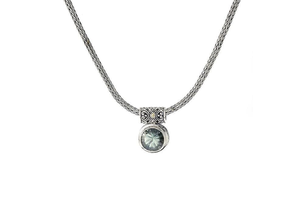 Samuel B. NECKLACE Droplet Necklace- Green Amethyst Green Amethyst