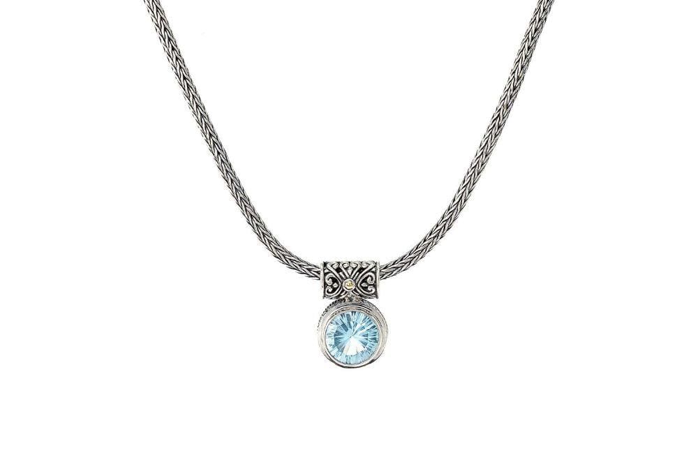 Samuel B. NECKLACE Droplet Necklace- Blue Topaz Blue Topaz
