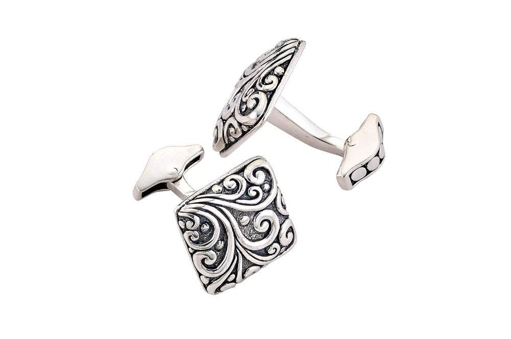 Samuel B CUFFLINK FILIGREE CUFFLINKS SILVER
