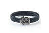 Samuel B BRACELET FLORAL FILIGREE LEATHER BRACELET BLACK LEATHER