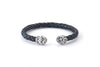 Samuel B BANGLE FLOWER BUD BANGLE BLACK LEATHER