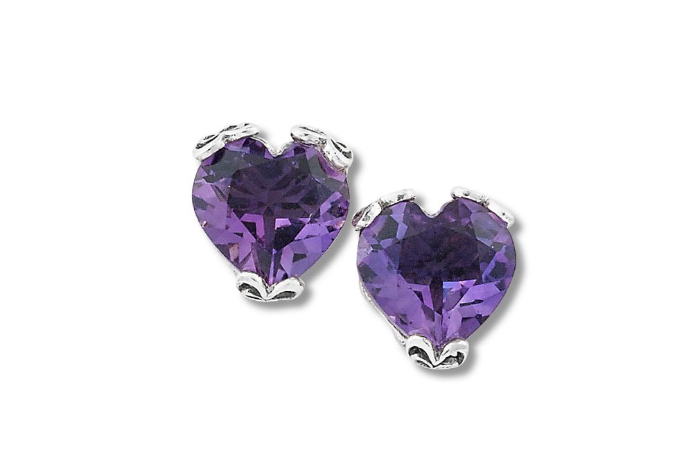 Glow Heart Earrings- Amethyst