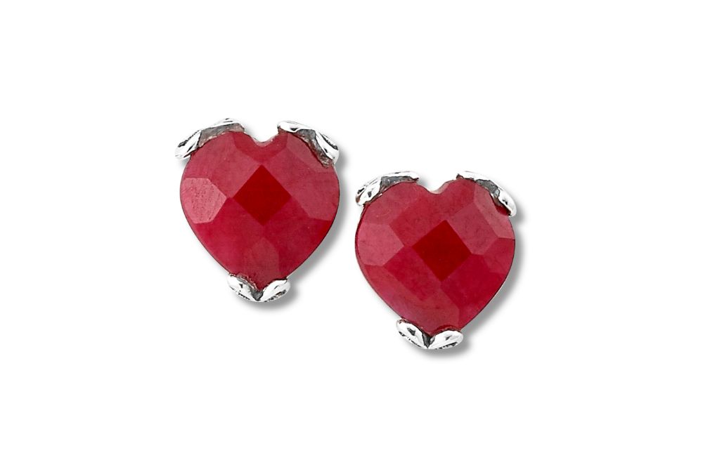 Glow Heart Earrings- Ruby