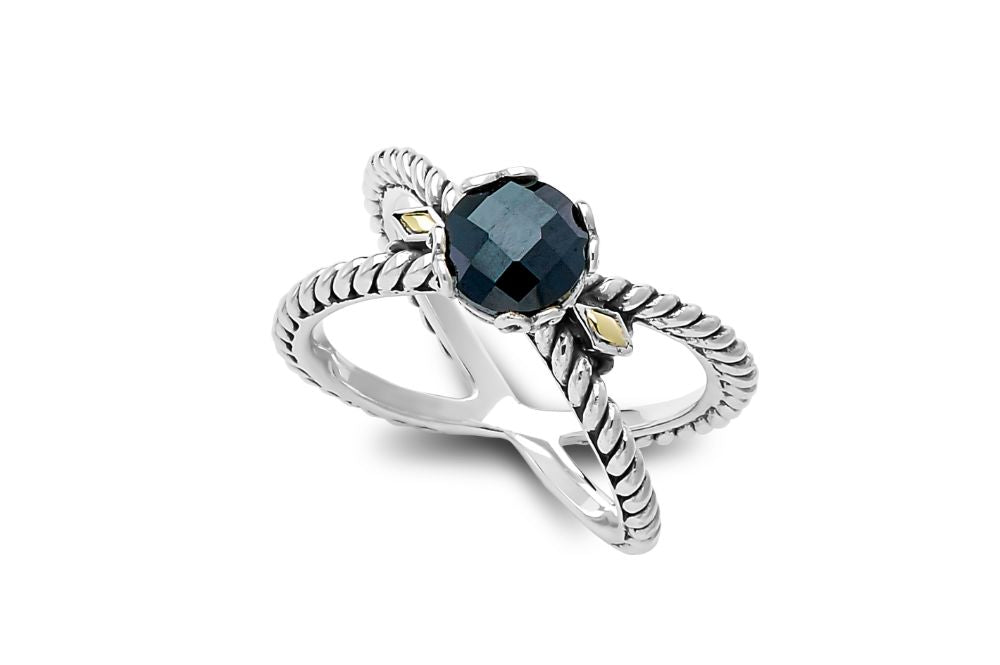 Glow "X" Ring- Black Spinel