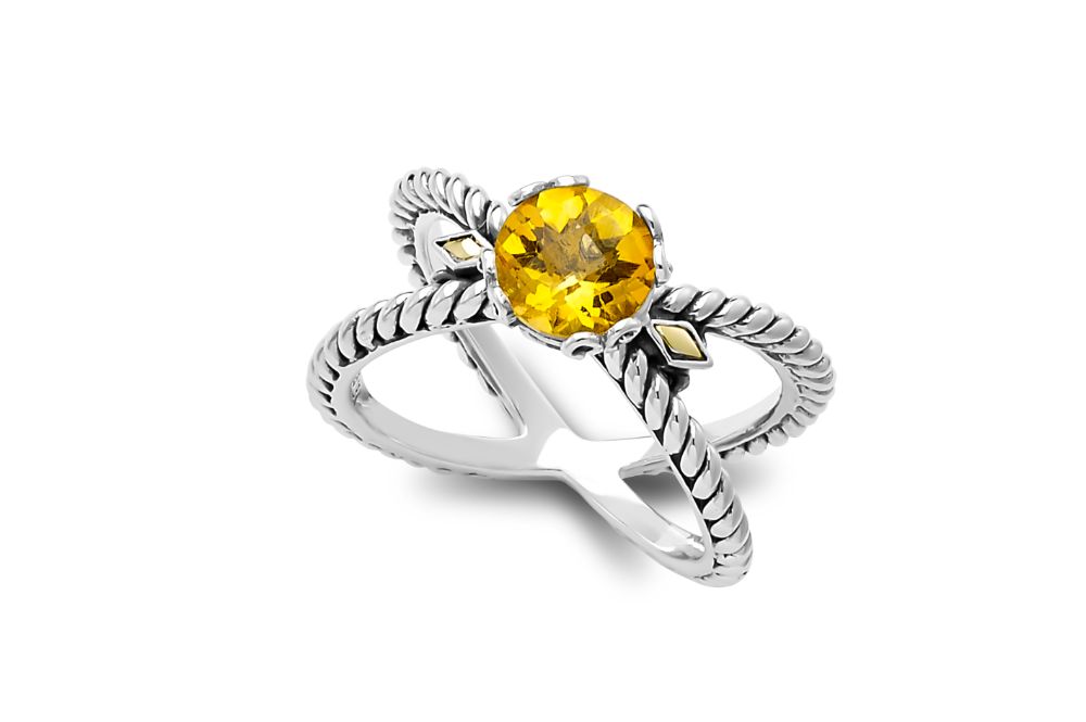 Glow "X" Ring- Citrine