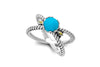 Glow "X" Ring- Turquoise