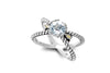 Glow "X" Ring- White Topaz