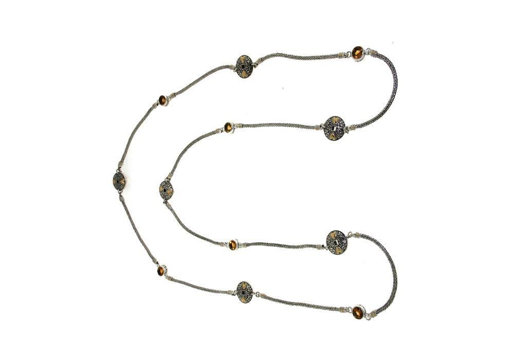 Samuel B NECKLACE GOLDEN WATER LILY NECKLACE CITRINE