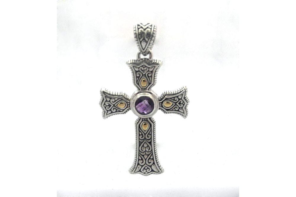 Samuel B PENDANT IRELAND CROSS PENDANT AMETHYST