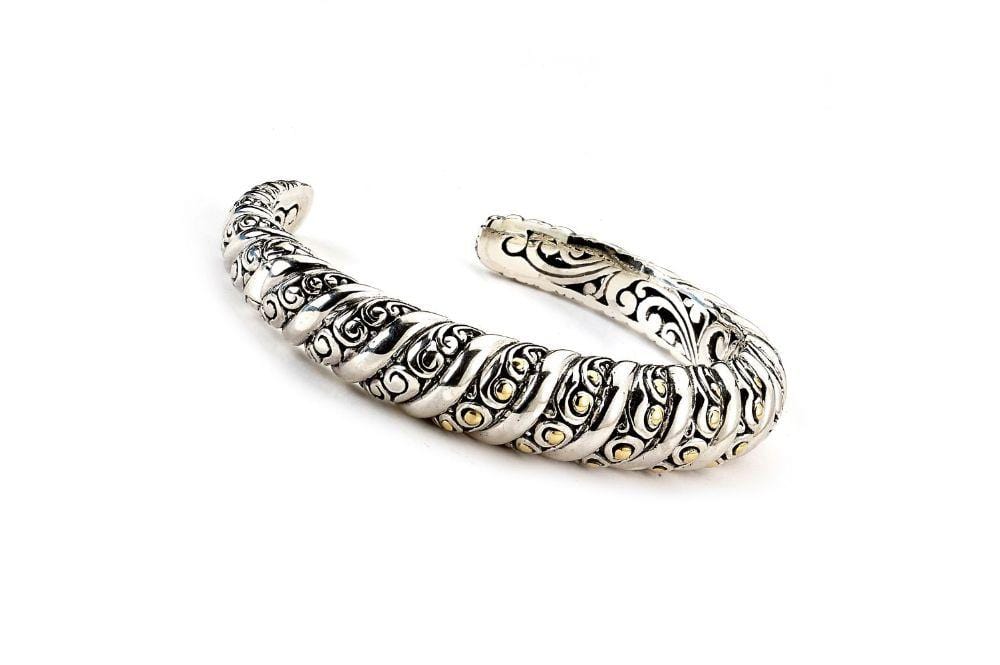 Samuel B BANGLE KADAL BANGLE SILVER AND GOLD
