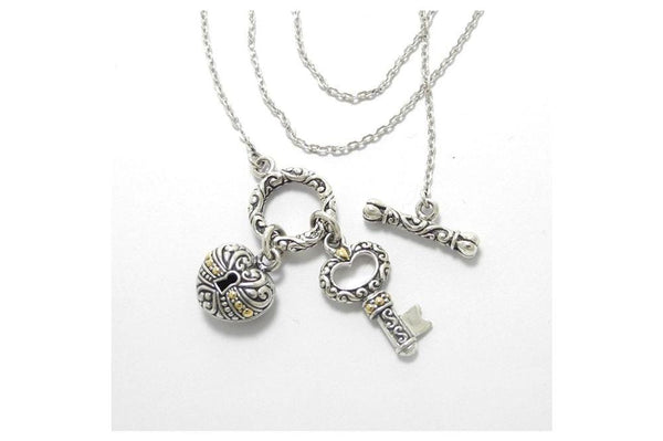 Samuel B. NECKLACE Key To My Heart Necklace Silver And Gold