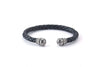 Samuel B BANGLE KNIT BANGLE BLACK LEATHER