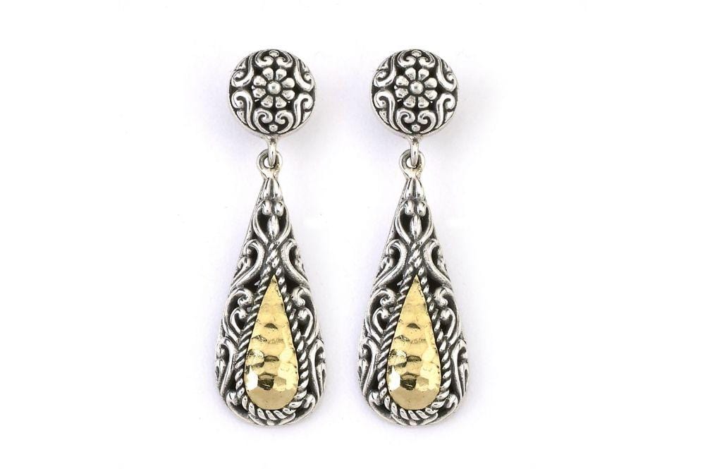 Samuel B EARRING MAYBELL DROP EARRINGS SILVER AND GOLD