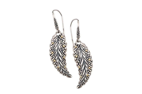 Samuel B. EARRING Pecan Leaf Earrings Silver And Gold