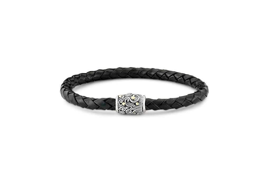 Ranu Bracelet- Black Leather