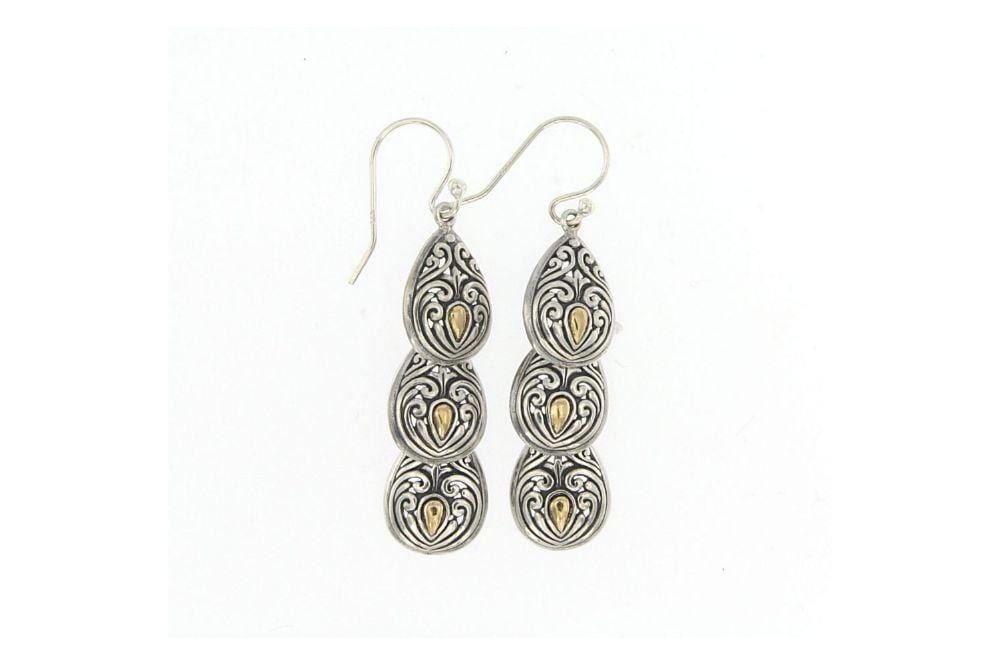 Samuel B EARRING RAQUEL EARRINGS SILVER AND GOLD