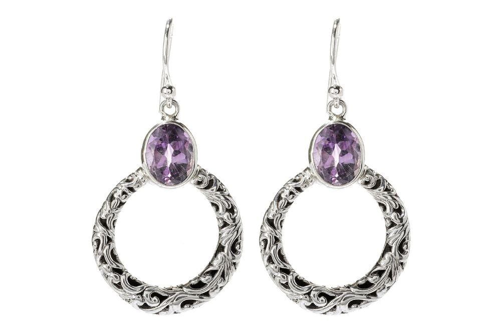 Samuel B. EARRING Sacred Circle Earrings- Amethyst Amethyst