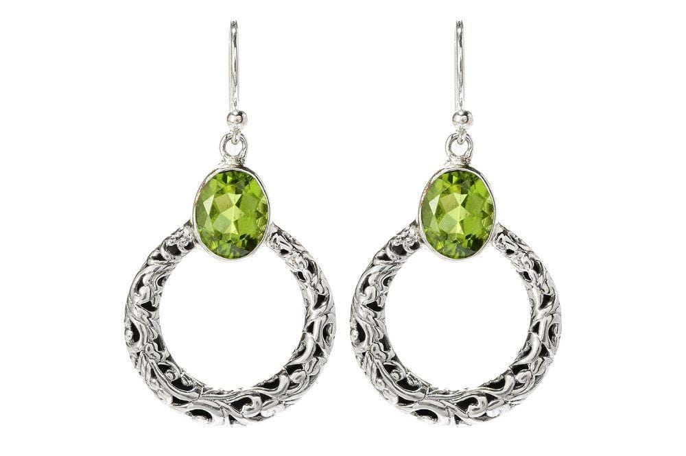 Samuel B. EARRING Sacred Circle Earrings- Peridot Peridot