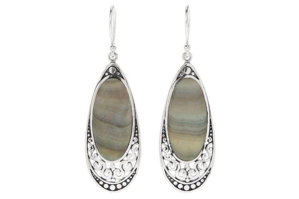 Samuel B. EARRING Serenity Earrings- Grey Shell Grey Shell