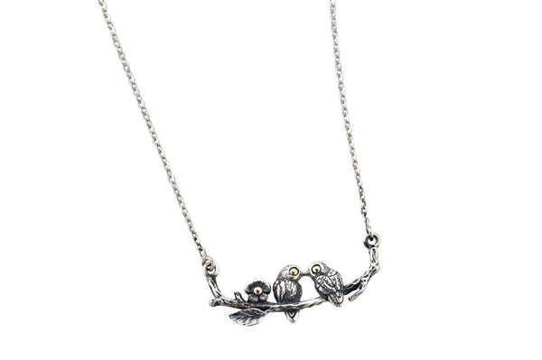 Samuel B. NECKLACE Sweet Songbirds Pendant Silver And Gold