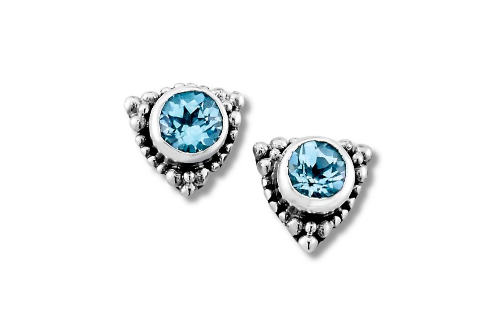 Tangku Earrings- Blue Topaz