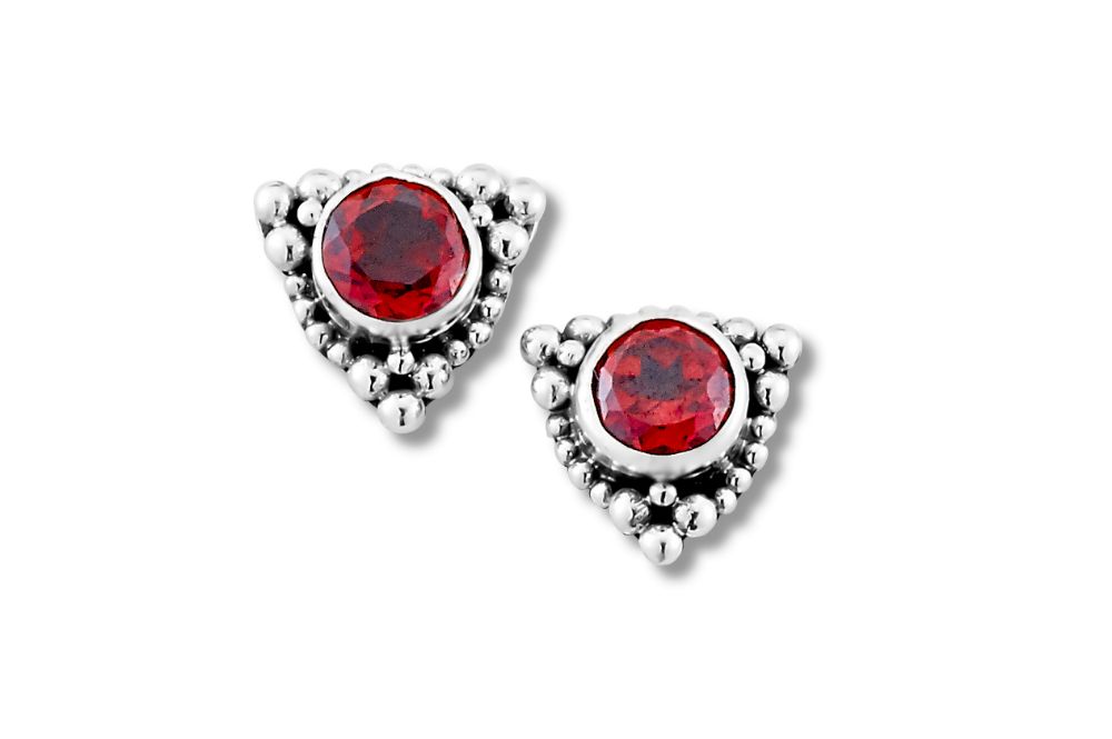 Tangku Earrings- Garnet