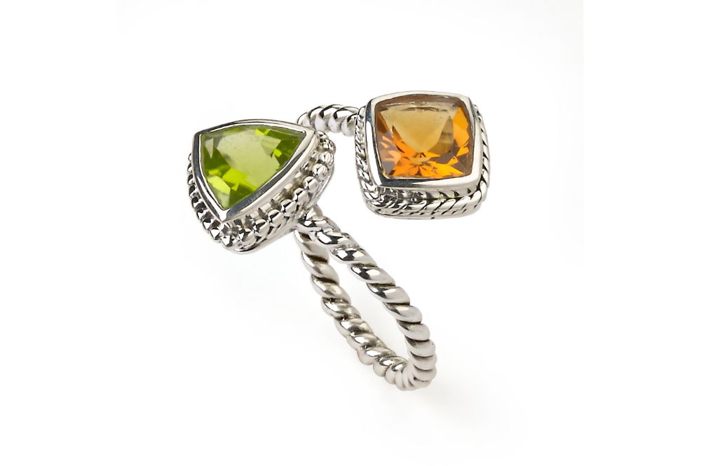Una Una Ring- Peridot/ Citrine