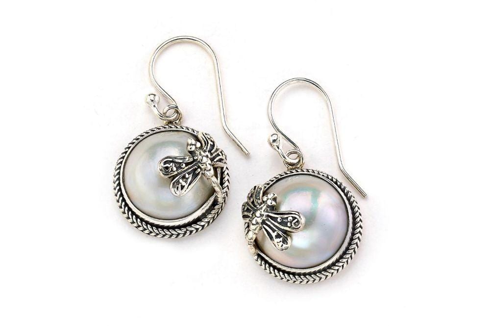 Samuel B EARRING Winter Wings Earrings White Mabe Pearl