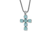 Glow Cross Pendant- Aquamarine