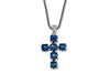 Glow Cross Pendant- Blue Sapphire