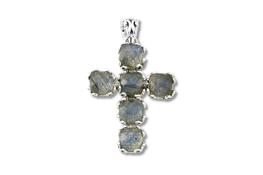 Glow Cross Pendant- Labradorite