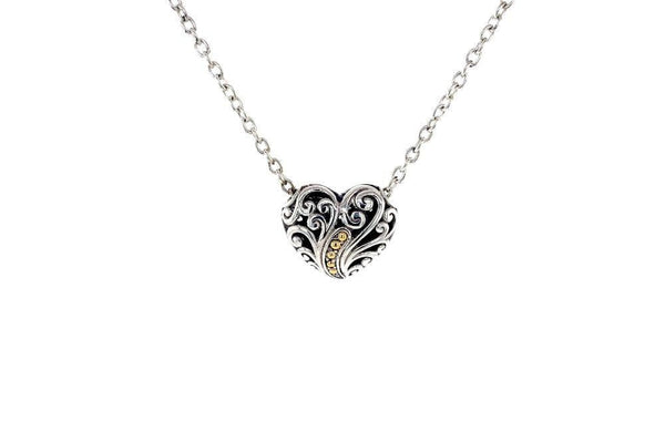 Balinese Swirl Heart Necklace