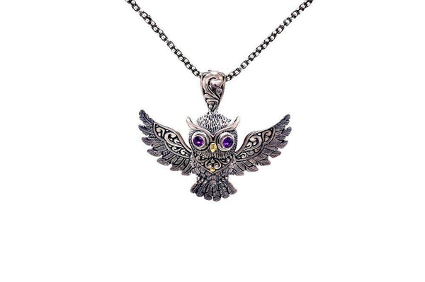 Owl Pendant- Amethyst