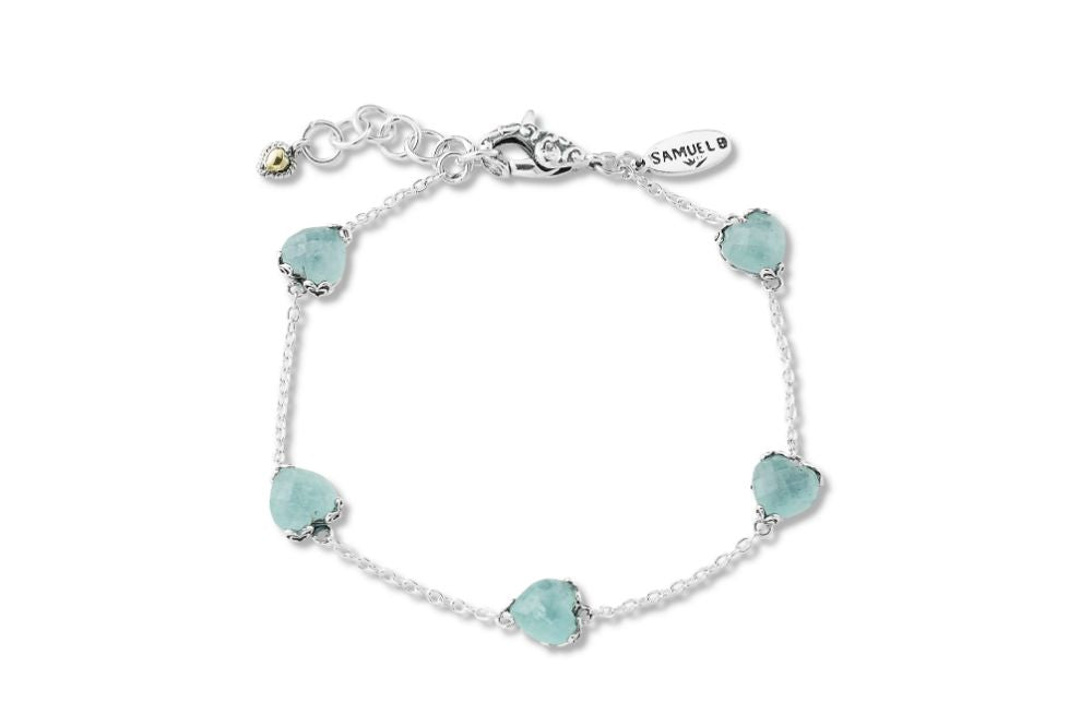 Glow Heart Bracelet- Aquamarine