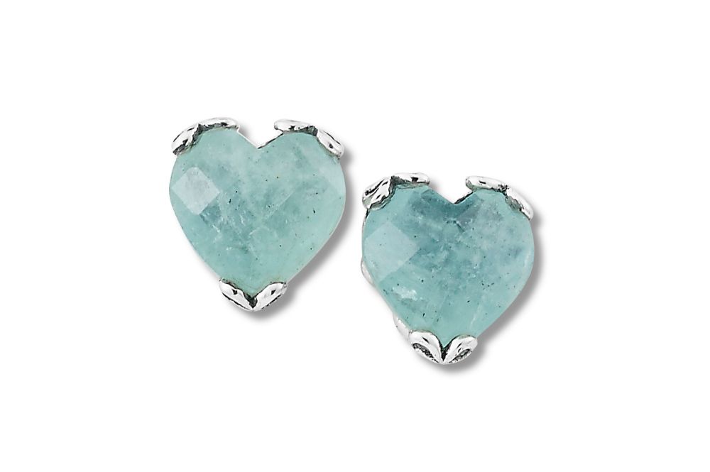 Glow Heart Earrings- Aquamarine