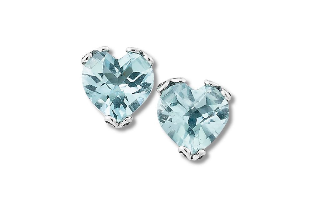Glow Heart Earrings- Blue Topaz