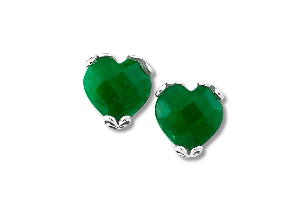 Glow Heart Earrings- Emerald