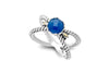 Glow "X" Ring- Blue Sapphire