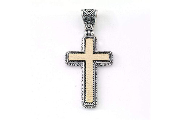 Samuel B. PENDANT Reign Cross Pendant Silver And Gold
